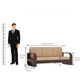 Denzaderb Solid Sheesham Wood 3 Seater Sofa (Walnut Finish)